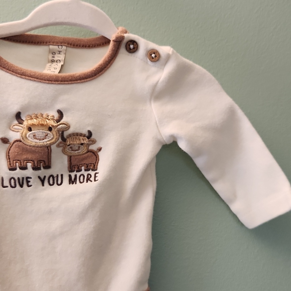Chickpea Original Cow Print 2 Piece Long Sleeve Bodysuit Set - Picture 4 of 16